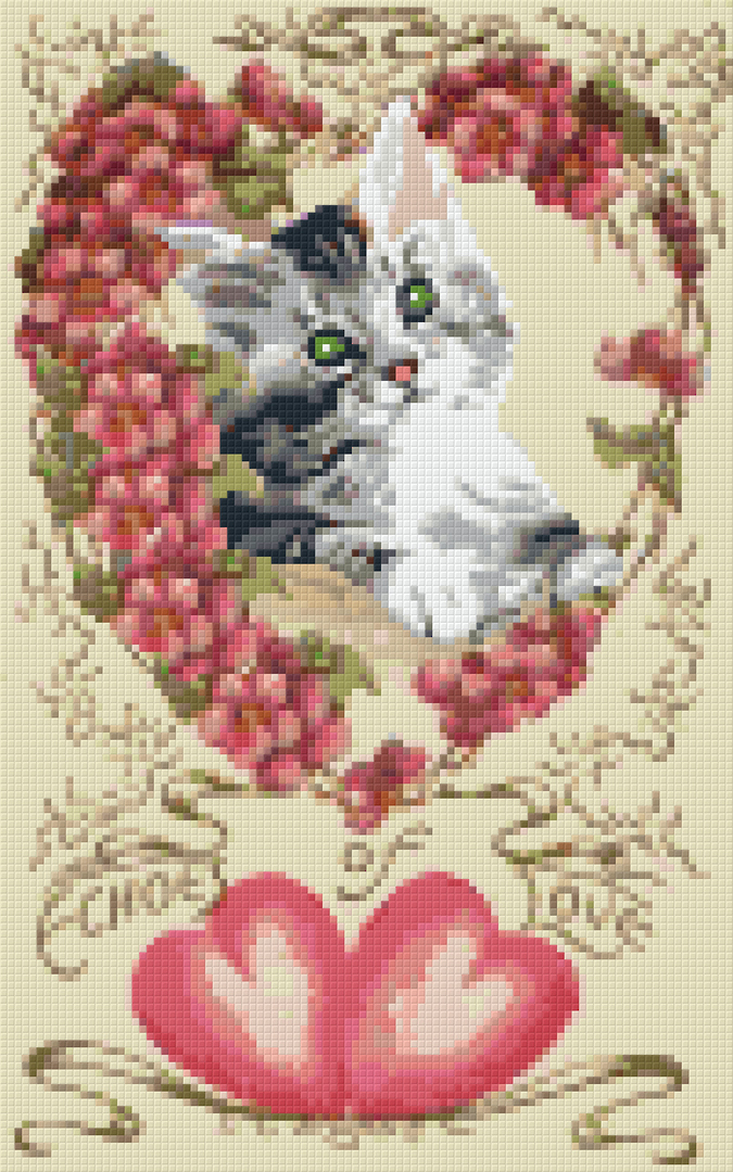Cat Of Love Eight [8] Baseplate PixelHobby Mini-mosaic Art Kit image 0